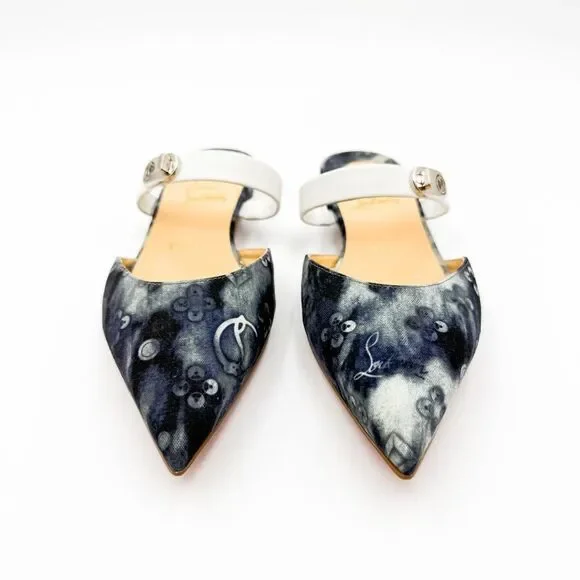 Christian Louboutin Choc Lock Pointed Toe Mules Flats EU 37 US 7 - Picture 3 of 13